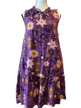 Sonoma linen/rayon blend sleeveless A-line dress Size XS new with tags